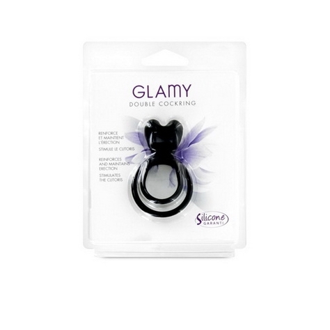 glamy double ring black
